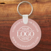 Custom Busines Logo Promotional Dusty Rose Sleutelhanger (Achterkant)