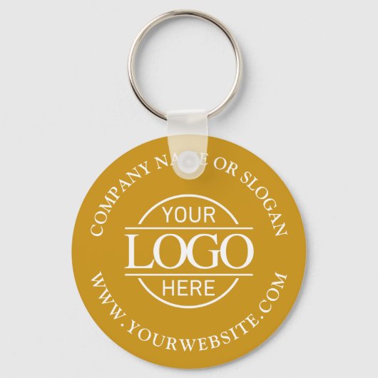 Custom Busines Logo Promotional Mustard Yellow Sleutelhanger (Voorkant)