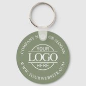 Custom Busines Logo Promotional Sage Green Sleutelhanger (Voorkant)