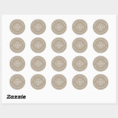 Custom Busines Logo Promotional Taupe Beige Ronde Sticker (Vel)
