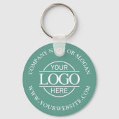 Custom Busines Logo Promotional Teal Green  Sleutelhanger (Achterkant)