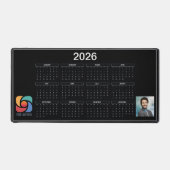 Custom Business 2026 Kalender Bedrijf Logo Zwart Bureaumat (Voorkant)