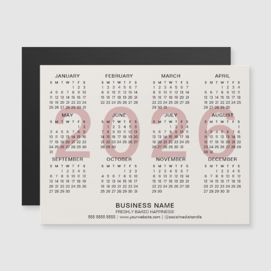 Custom Business 2026 Magnetische Kalender (Voorkant / Achterkant)