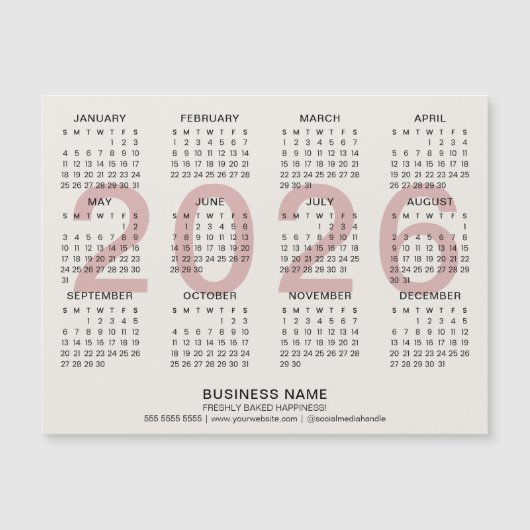 Custom Business 2026 Magnetische Kalender (Voorkant)