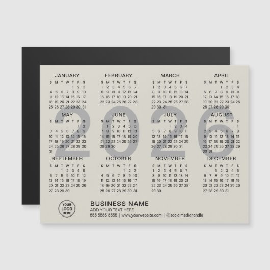 Custom Business 2026 Magnetische Kalender (Voorkant / Achterkant)