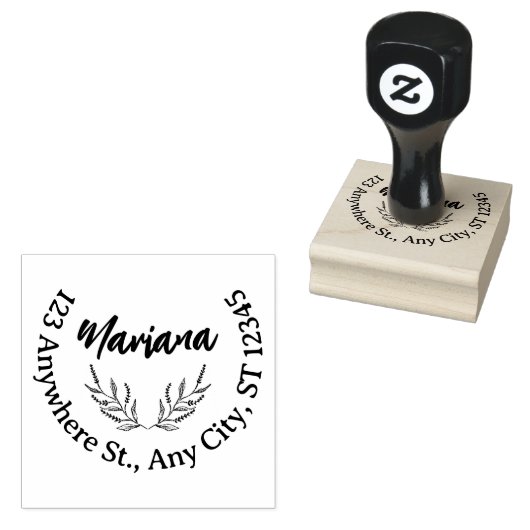 Custom Business Address Stamp – Clean Round Design Rubberstempel (Gestempeld)