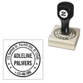 Custom Business Address Stamp – Round Design Rubberstempel (Gestempeld)