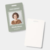 Custom Business Basic Simple Employee Name Photo Badge (Voor- en achterkant)