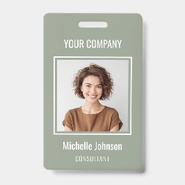 Custom Business Basic Simple Employee Name Photo Badge