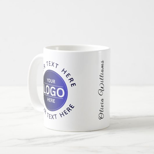 Custom Business Brand Logo Koffiemok (Voorkant links)