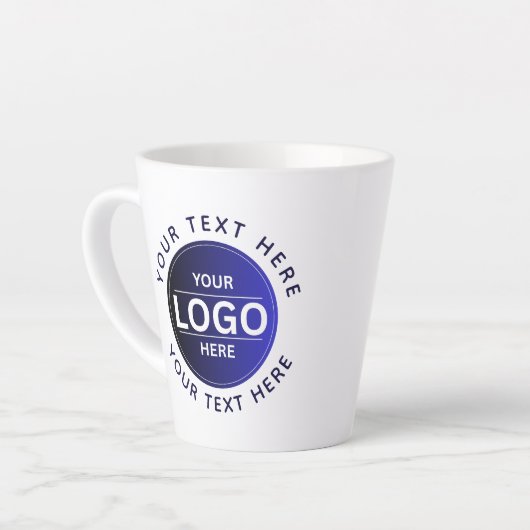 Custom Business Brand Logo Latte Mok (Linkerhoek)