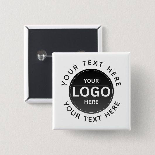 Custom Business Brand Logo Vierkante Button 5,1 Cm (Voorkant /achterkant)
