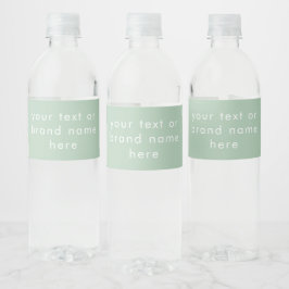 Custom Business Brand Text Professional Green Waterfles Etiket