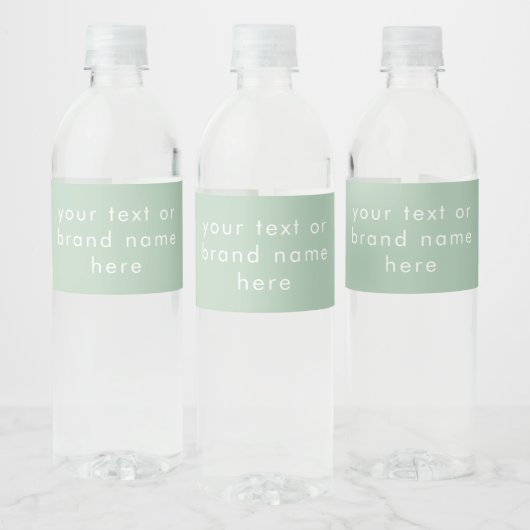 Custom Business Brand Text Professional Green Waterfles Etiket (Flessen)