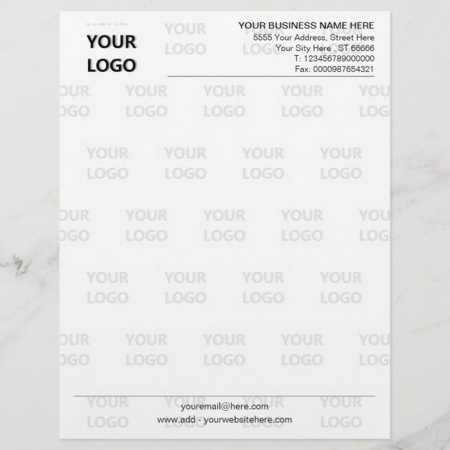 Custom Business Branded Letterhead Template Briefhoofd (Voorkant)