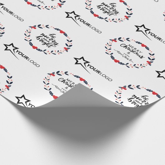 Custom Business Branded Logo Gift Kerst Cadeaupapier (Hoek)