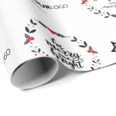 Custom Business Branded Logo Gift Kerst Cadeaupapier (Rol Hoek)