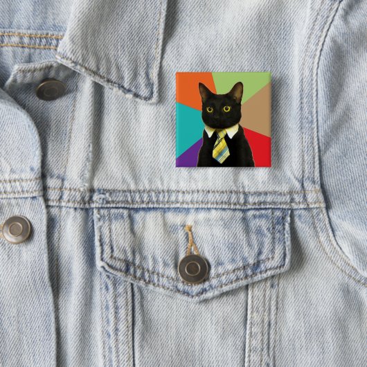Custom Business Cat Button (In situ)