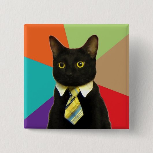 Custom Business Cat Button (Voorkant)