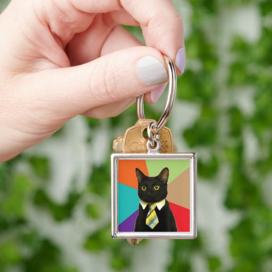 Custom Business Cat Sleutelhanger (Hand)