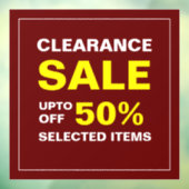 Custom Business Clearance Sale Window Cling Raamsticker (Vel 3)