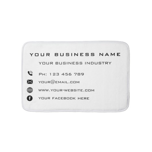 Custom Business CName Tekst Badmat Sjabloon (Voorkant)
