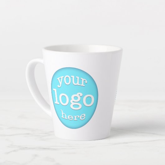 Custom Business Company Barista Cafe Logo Branded Latte Mok (Linkerhoek)