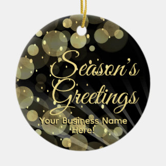 Custom Business Company Corporate Gold Black Keramisch Ornament