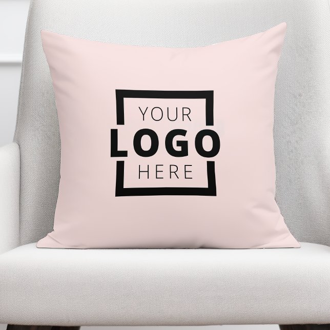 Custom Business Company Logo Branded Blush Pin Kussen (Creator heeft geüpload)