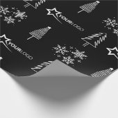 Custom Business Company Logo Christmas Gift Blauw Cadeaupapier (Hoek)