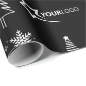 Custom Business Company Logo Christmas Gift Blauw Cadeaupapier (Rol Hoek)