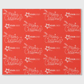 Custom Business Company Logo Christmas Red Elegant Cadeaupapier (Vlak)