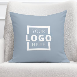 Custom Business Company Logo Dusty Blue Kussen