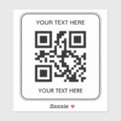 Custom Business Company Logo en QR-code Sticker (Vel)