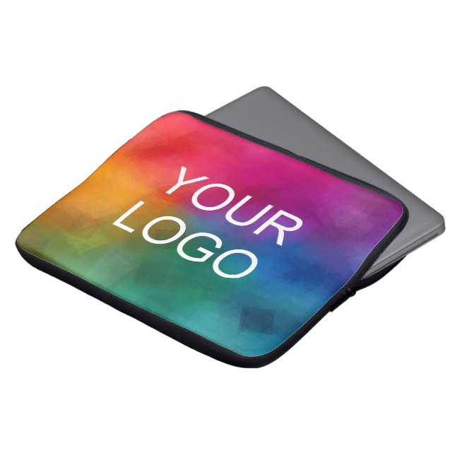 Custom Business Company Logo Hier Moderne Sjabloon Laptop Sleeve (Voorkant top)