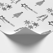 Custom Business Company Logo Kerstcadeau Wit Cadeaupapier (Hoek)