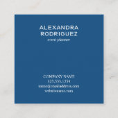 Custom Business Company Logo Minimal Blue Vierkante Visitekaartje (Achterkant)