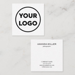 Custom Business Company Logo Minimalist Vierkante Visitekaartje