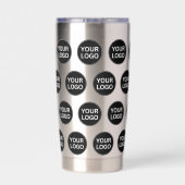 Custom Business Company Logo Pattern Zwart Geïsoleerde Drinkbeker (Achterkant)