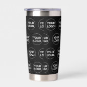 Custom Business Company Logo Pattern Zwart Geïsoleerde Drinkbeker (Rechts)