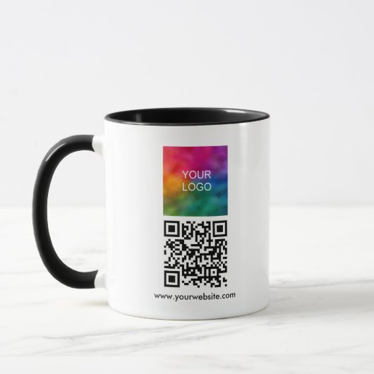 Custom Business Company Logo QR Code Combo Mok (Links)