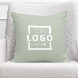 Custom Business Company Logo Sage Green Kussen