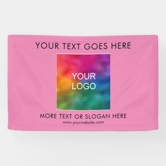 Custom Business Company Logo Tekst hier Sjabloon Spandoek (Horizontaal)