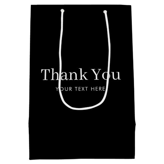 Custom Business Company Promotion Bedankt Black Medium Cadeauzakje (Achterkant)