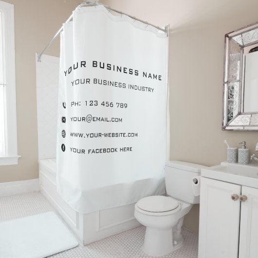 Custom Business Company Shower Curtain Corporation Douchegordijn (In situ)