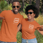 Custom Business Corporate Logo Employee Uniform T-shirt<br><div class="desc">Bevorder uw bedrijf op uw T-shirt, waar u ook gaat. Creëer uw eigen T-shirt met eigen merk met uw eigen logo. De afdruk kan op de voorzijde, het zakgedeelte en de achterzijde worden geplaatst. Het dragen van promotionele t-shirts met uw zakelijke logo bij commerciële shows en andere bedrijfsevenementen helpen anderen...</div>