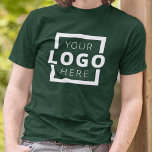 Custom Business Corporate Logo Employee Uniform T-shirt<br><div class="desc">Bevorder uw bedrijf op uw T-shirt, waar u ook gaat. Creëer uw eigen T-shirt met eigen merk met uw eigen logo. De afdruk kan op de voorzijde, het zakgedeelte en de achterzijde worden geplaatst. Het dragen van promotionele t-shirts met uw zakelijke logo bij commerciële shows en andere bedrijfsevenementen helpen anderen...</div>