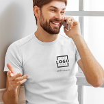 Custom Business Corporate Logo Employee Uniform T-shirt<br><div class="desc">Bevorder uw bedrijf op uw T-shirt, waar u ook gaat. Creëer uw eigen T-shirt met eigen merk met uw eigen logo. De afdruk kan op de voorzijde, het zakgedeelte en de achterzijde worden geplaatst. Het dragen van promotionele t-shirts met uw zakelijke logo bij commerciële shows en andere bedrijfsevenementen helpen anderen...</div>