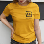 Custom Business Corporate Logo Employee Uniform T-shirt<br><div class="desc">Bevorder uw bedrijf op uw T-shirt, waar u ook gaat. Creëer uw eigen T-shirt met eigen merk met uw eigen logo. De afdruk kan op de voorzijde, het zakgedeelte en de achterzijde worden geplaatst. Het dragen van promotionele t-shirts met uw zakelijke logo bij commerciële shows en andere bedrijfsevenementen helpen anderen...</div>