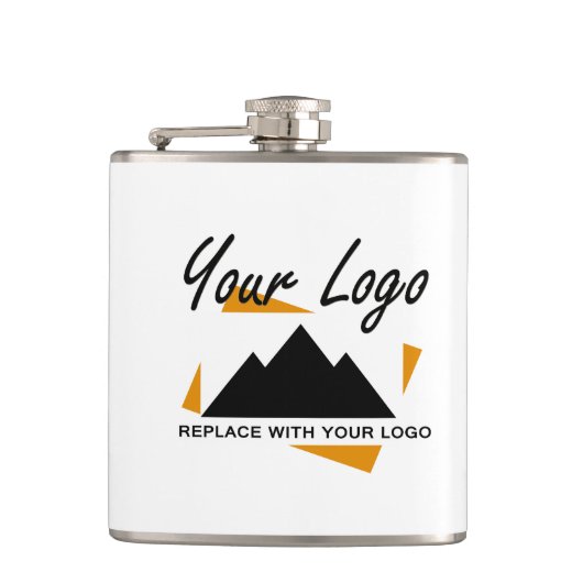 Custom Business Design Voeg uw bedrijf Logo toe Heupfles (Voorkant)